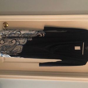 NWT Black paisley wrap dress. Size Large.